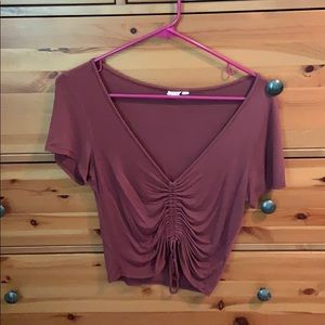 Adjustable tie front top